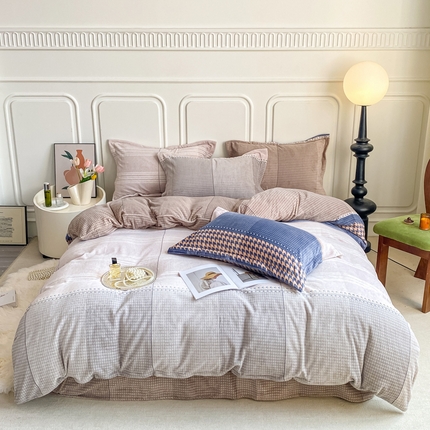 91家纺网 家纺一手货源 找家纺 518家纺 2025新款A类高克重臻棉绒四件套 极简生活