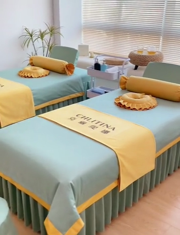 91家纺网 家纺一手货源 找家纺 不打烊家纺  2023新款欧洲尼莫兰迪床罩四件套 浅绿色