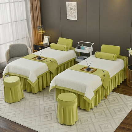 不打烊家纺  (原春恩家纺) 2023新款水晶绒梦幻花语床罩四件套 梦幻花语-果绿