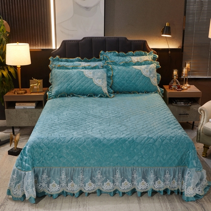 91家纺网 家纺一手货源 找家纺 （总）恋尚 2023新款天鹅绒夹棉床盖四件套