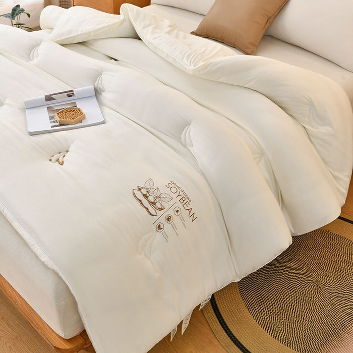 91家纺网 家纺一手货源 找家纺 梦初语 2023新款大豆纤维被子被芯夏季夏凉被全棉春秋冬被加厚空调被双人学生棉被 米