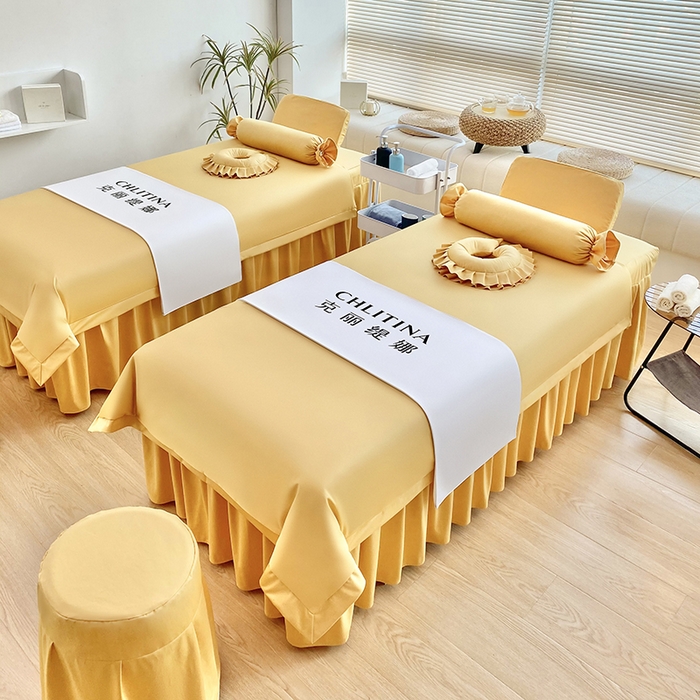 91家纺网 家纺一手货源 找家纺 不打烊家纺  2023新款欧洲尼莫兰迪床罩四件套 杏黄色