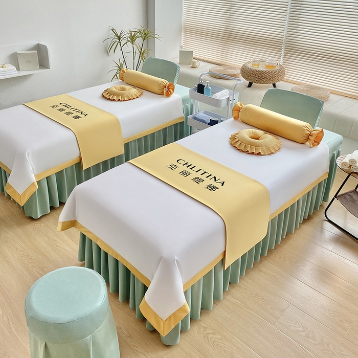 91家纺网 家纺一手货源 找家纺 不打烊家纺 2023新款欧洲尼金玉满堂床罩四件套 浅绿色