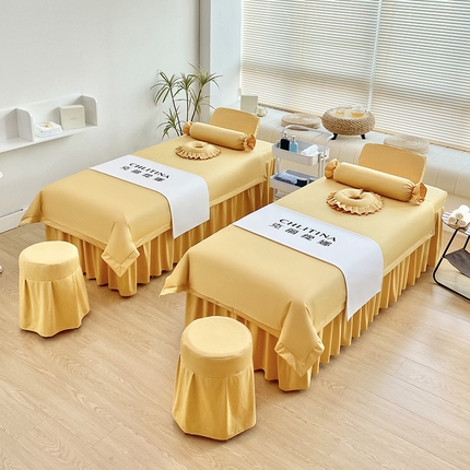 不打烊家纺   2023新款欧洲尼莫兰迪床罩四件套 杏黄色