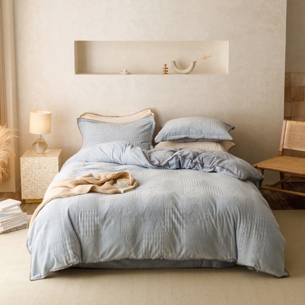 91家纺网 家纺一手货源 找家纺 （总）  艾莱  2023新款贝壳边加厚牛奶绒四件套-玫瑰爱人