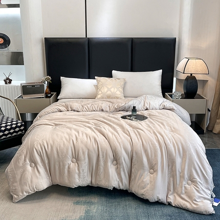 91家纺网 家纺一手货源 找家纺 （总）馨宜 2023新款60S木本提花大豆被大豆纤维二合一子母被春秋被冬被