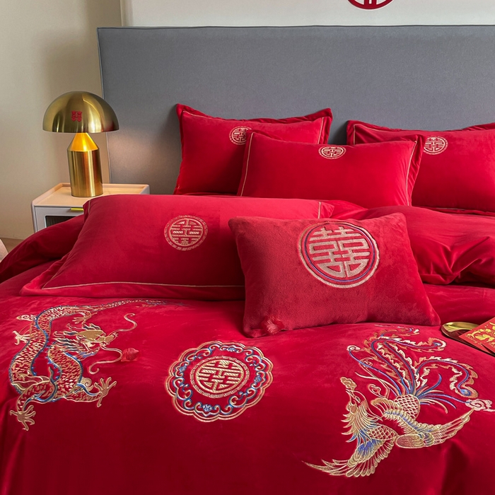 91家纺网 家纺一手货源 找家纺 （总）花愿 2025新款婚庆牛奶绒四件套拍法一