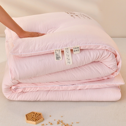 梦初语 2023新款大豆纤维被子被芯夏季夏凉被全棉春秋冬被加厚空调被双人学生棉被 粉