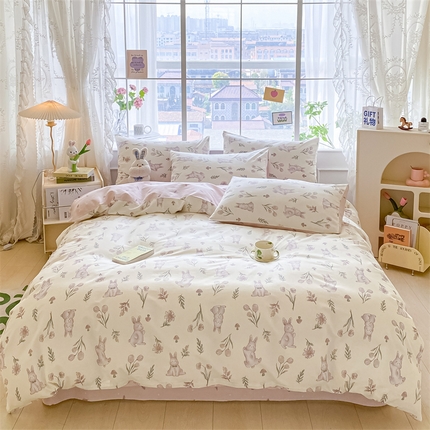 91家纺网 家纺一手货源 找家纺 （总）多品家纺 2023新款13070暗线全棉四件套