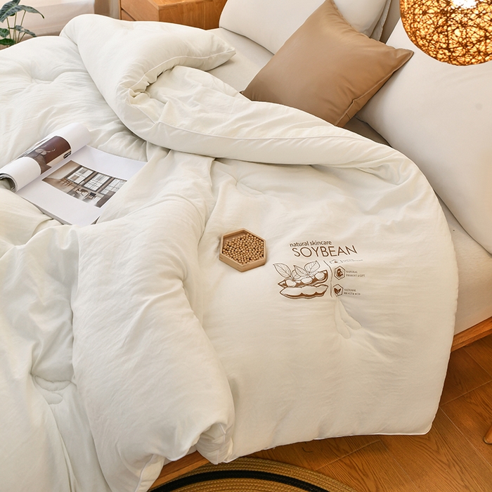 91家纺网 家纺一手货源 找家纺 梦初语 2023新款大豆纤维被子被芯夏季夏凉被全棉春秋冬被加厚空调被双人学生棉被 米