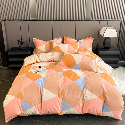 91家纺网 家纺一手货源 找家纺 （总）乐视 2024新款全棉喷气磨毛四件套