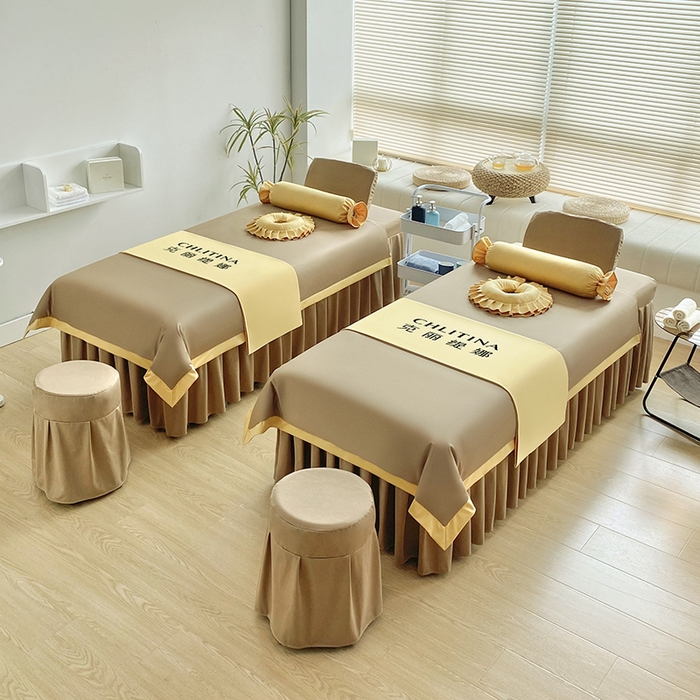 91家纺网 家纺一手货源 找家纺 不打烊家纺  2023新款欧洲尼莫兰迪床罩四件套 驼色