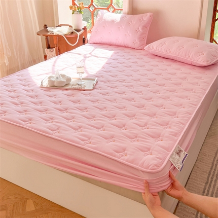 91家纺网 家纺一手货源 找家纺 （总）尊康家纺（原磊科） 2024新款奶昔棉抗菌夹棉床笠-心语星愿