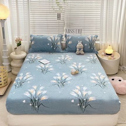 91家纺网 家纺一手货源 找家纺 （总）518家纺 2025新款臻棉绒牛奶绒单床笠床罩支持定制