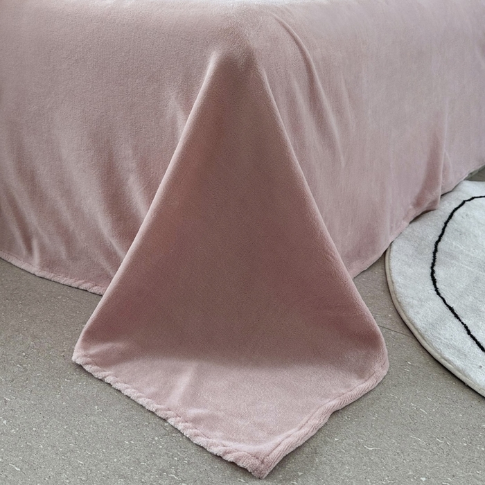 91家纺网 家纺一手货源 找家纺 乐视 2024新款兔兔绒立体剪花绒四件套 黎梦-豆沙粉