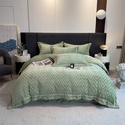 91家纺网 家纺一手货源 找家纺 （总）丝幔家纺 2025新款W牛奶雕花绒四件套