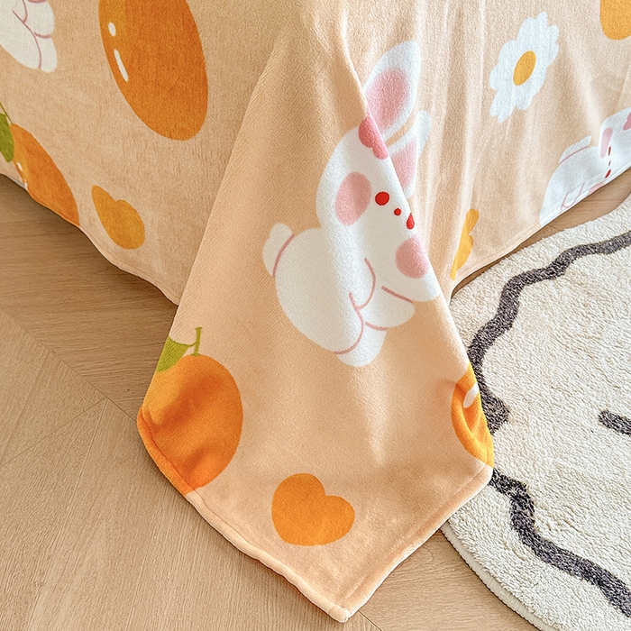 91家纺网 家纺一手货源 找家纺 2024秋冬新款牛奶绒单被套 兔兔派对