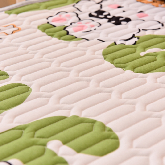 91家纺网 家纺一手货源 找家纺 床笠人家 2025新款A棉B绒-双面防水护理垫儿童床 莉莉兔