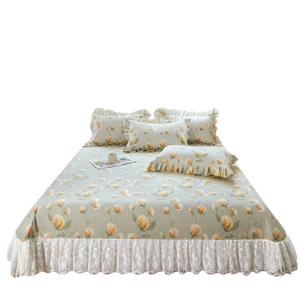 91家纺网 家纺一手货源 找家纺 宜凡家纺 2023新款全棉加厚磨毛印花床盖三件套 棉絮