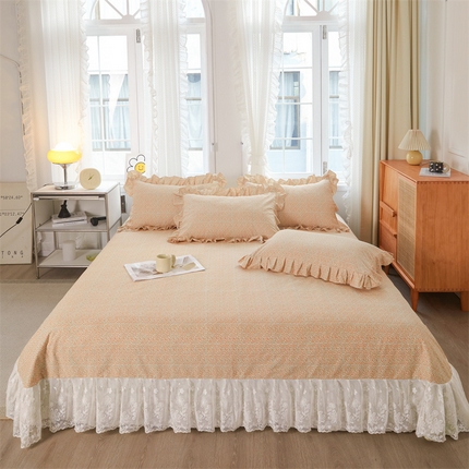 宜凡家纺 2023新款全棉加厚磨毛印花床盖三件套 班纳