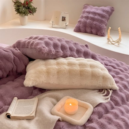 91家纺网 家纺一手货源 找家纺 （总）潘朵拉 2023新款ins小红书风爆款兔毛大泡泡四件套