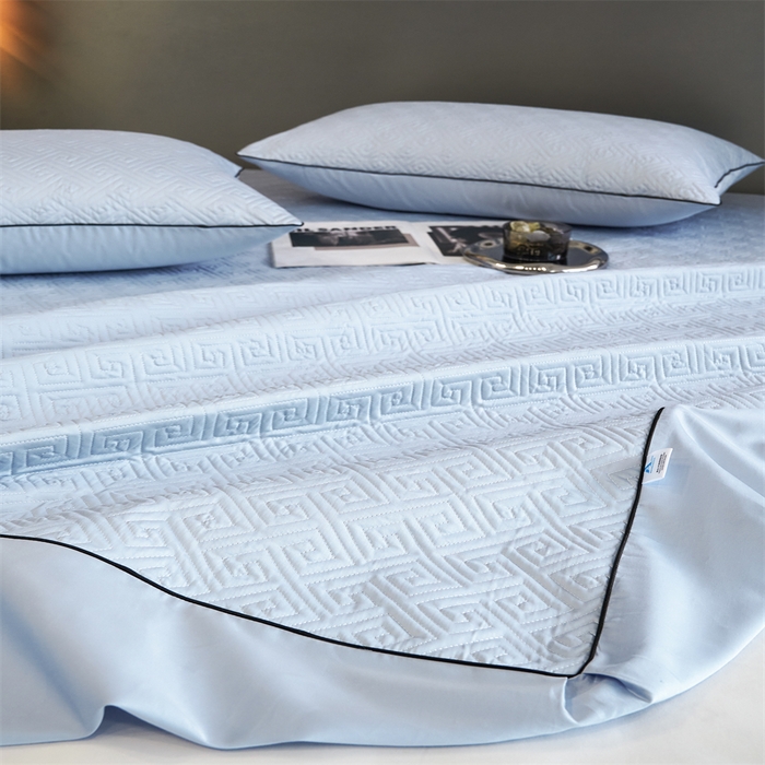 91家纺网 家纺一手货源 找家纺 八十八家纺2023新款大豆纤维夹棉床笠  婴儿蓝