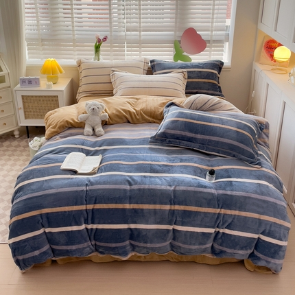 91家纺网 家纺一手货源 找家纺 （总）丽涵家纺 2023秋冬新品小清新消光臻棉绒保暖四件套牛奶绒三件套