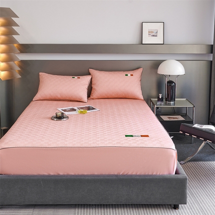 八十八家纺2023新款大豆纤维夹棉床笠  时尚米兰-浅粉玉