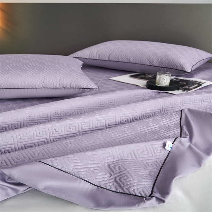 91家纺网 家纺一手货源 找家纺 八十八家纺2023新款大豆纤维夹棉床笠  烟灰紫