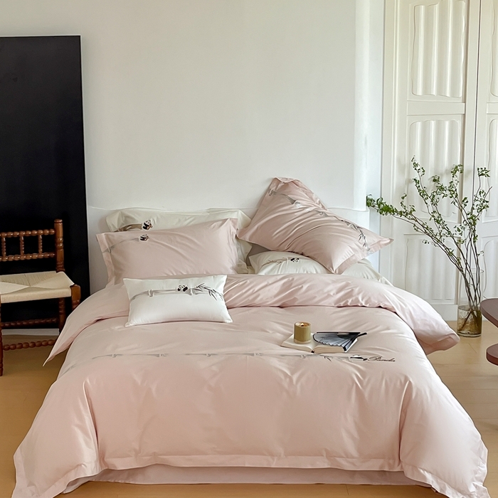 91家纺网 家纺一手货源 找家纺 （总）沐白家居 2023长绒棉绣花四件套-奶熊起司