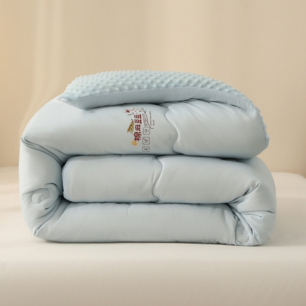 91家纺网 家纺一手货源 找家纺 薇玛仕 2023新款A类水洗棉麻豆豆被春秋被加厚冬被 棉麻豆豆-蓝色