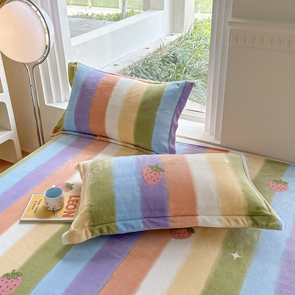 胜权2024牛奶绒枕套 彩虹甜心