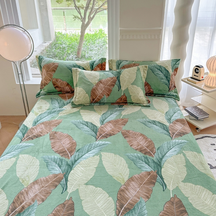 91家纺网 家纺一手货源 找家纺 2024秋冬新款牛奶绒单被套 莫奈