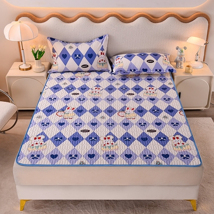 床笠人家 2025新款A棉B绒-双面防水护理垫大床款 蛋糕兔