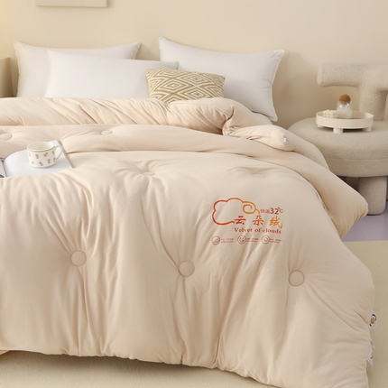 薇玛仕 2023新款A类云朵绒恒温大豆被春秋被加厚冬被 云朵绒-咖