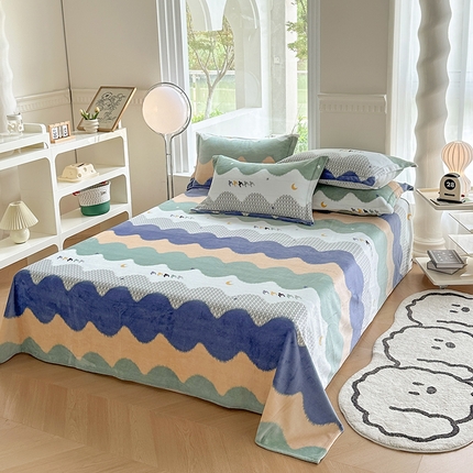 胜权2024牛奶绒床单 乘风破浪