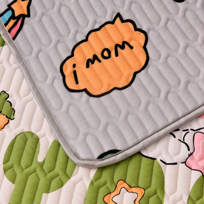 91家纺网 家纺一手货源 找家纺 床笠人家 2025新款A棉B绒-双面防水护理垫儿童床 莉莉兔