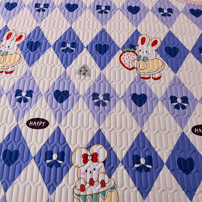 91家纺网 家纺一手货源 找家纺 床笠人家 2025新款A棉B绒-双面防水护理垫大床款 蛋糕兔