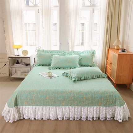 宜凡家纺 2023新款全棉加厚磨毛印花床盖三件套 凡尔赛街道