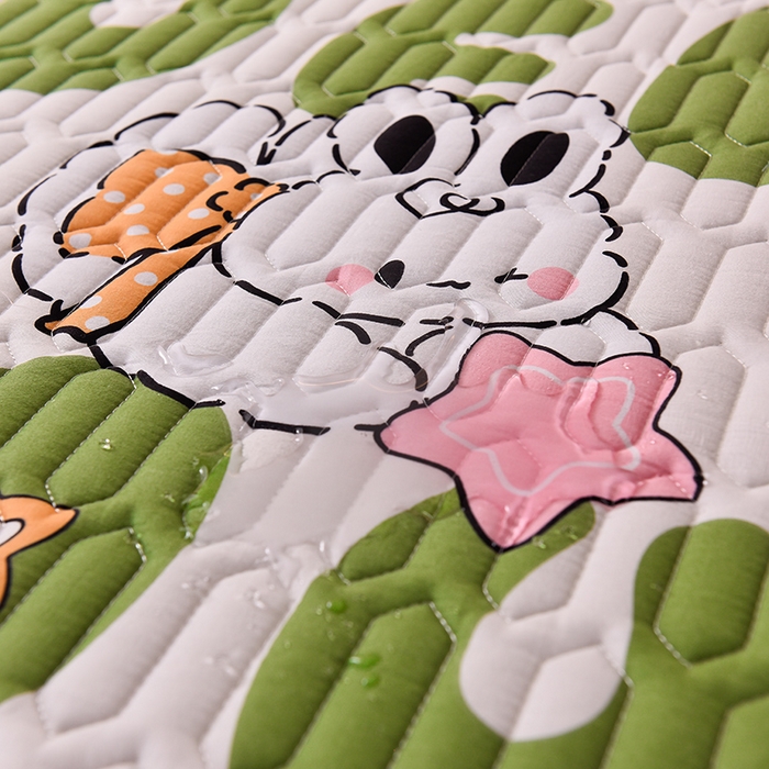 91家纺网 家纺一手货源 找家纺 床笠人家 2025新款A棉B绒-双面防水护理垫大床款 莉莉兔