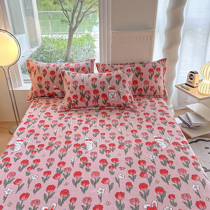 91家纺网 家纺一手货源 找家纺 2024秋冬新款牛奶绒单被套 玫瑰乐园