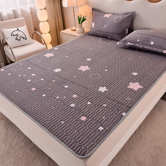 91家纺网 家纺一手货源 找家纺 床笠人家 2025新款A棉B绒-双面防水护理垫大床款 星空之恋