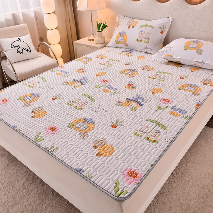 91家纺网 家纺一手货源 找家纺 床笠人家 2025新款A棉B绒-双面防水护理垫大床款 趣味乐园