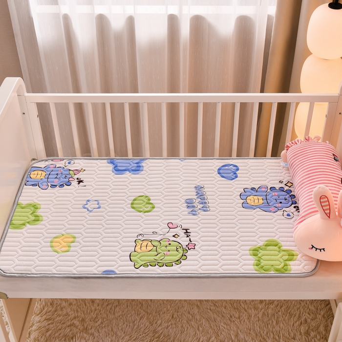 91家纺网 家纺一手货源 找家纺 床笠人家 2025新款A棉B绒-双面防水护理垫儿童床 恐龙告白