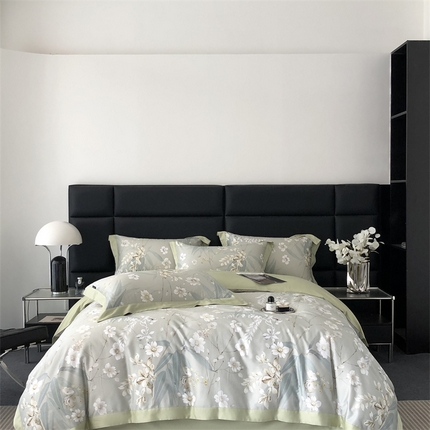 91家纺网 家纺一手货源 找家纺 时亿家居 2023新款金太阳天丝棉磨毛四件套 素音