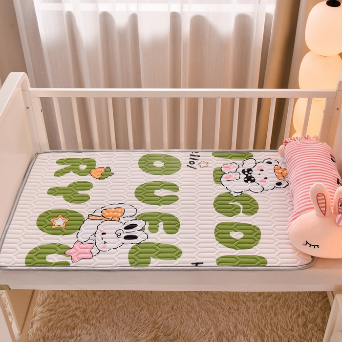91家纺网 家纺一手货源 找家纺 床笠人家 2025新款A棉B绒-双面防水护理垫儿童床 莉莉兔