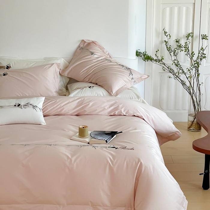 91家纺网 家纺一手货源 找家纺 （总）沐白家居 2023长绒棉绣花四件套-奶熊起司