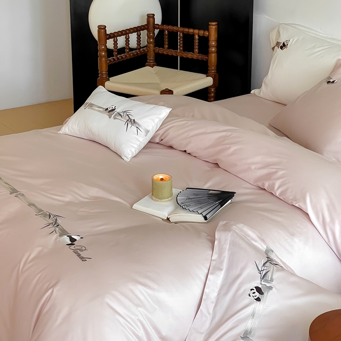 91家纺网 家纺一手货源 找家纺 （总）沐白家居 2023长绒棉绣花四件套-奶熊起司