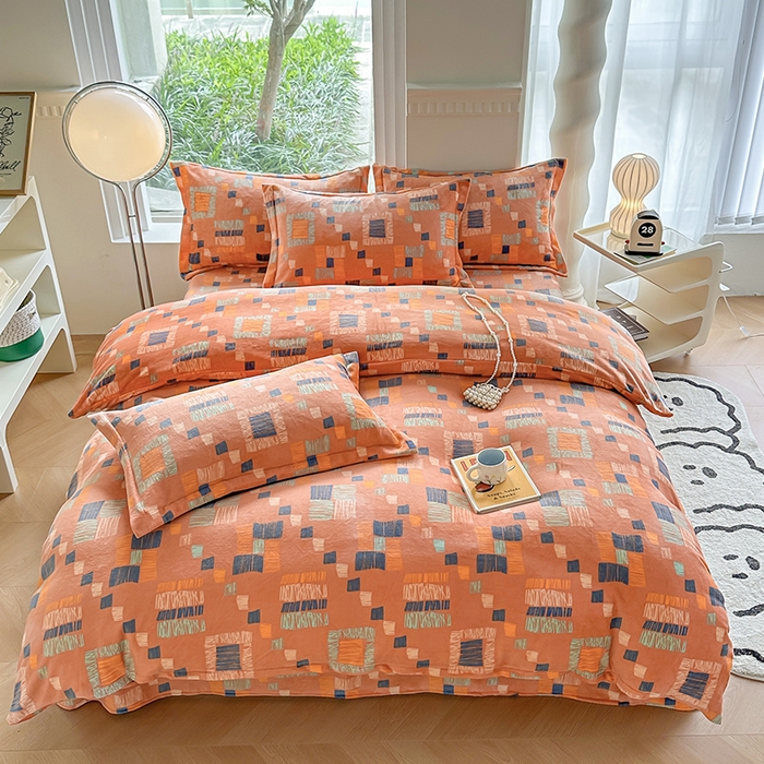 91家纺网 家纺一手货源 找家纺 2024秋冬新款牛奶绒单被套 律动