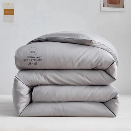 格子铺 2023新款水洗棉棉花冬被 朴棉-灰